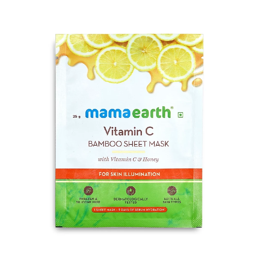 Vitamin C Bamboo Sheet Mask with Vitamin C and Honey for Skin Illumination, 25g-3.webp